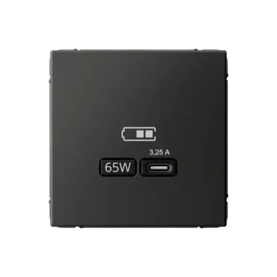 ARTGALLERY USB РОЗЕТКА тип-С 65Вт высокоскор.заряд. QC, PD, механизм, БАЗАЛЬТ