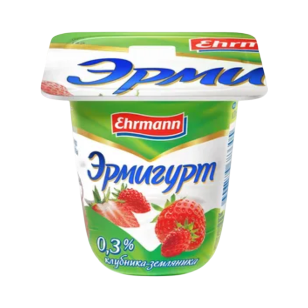 Йогуртный продукт Эрмигурт 0,3% клубника-земляника 100г