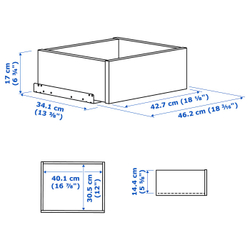 IKEA KOMPLEMENT  (ИКЕА КОМПЛЕМЕНТ)  -  Ящик - тёмно-серый 50x35 см