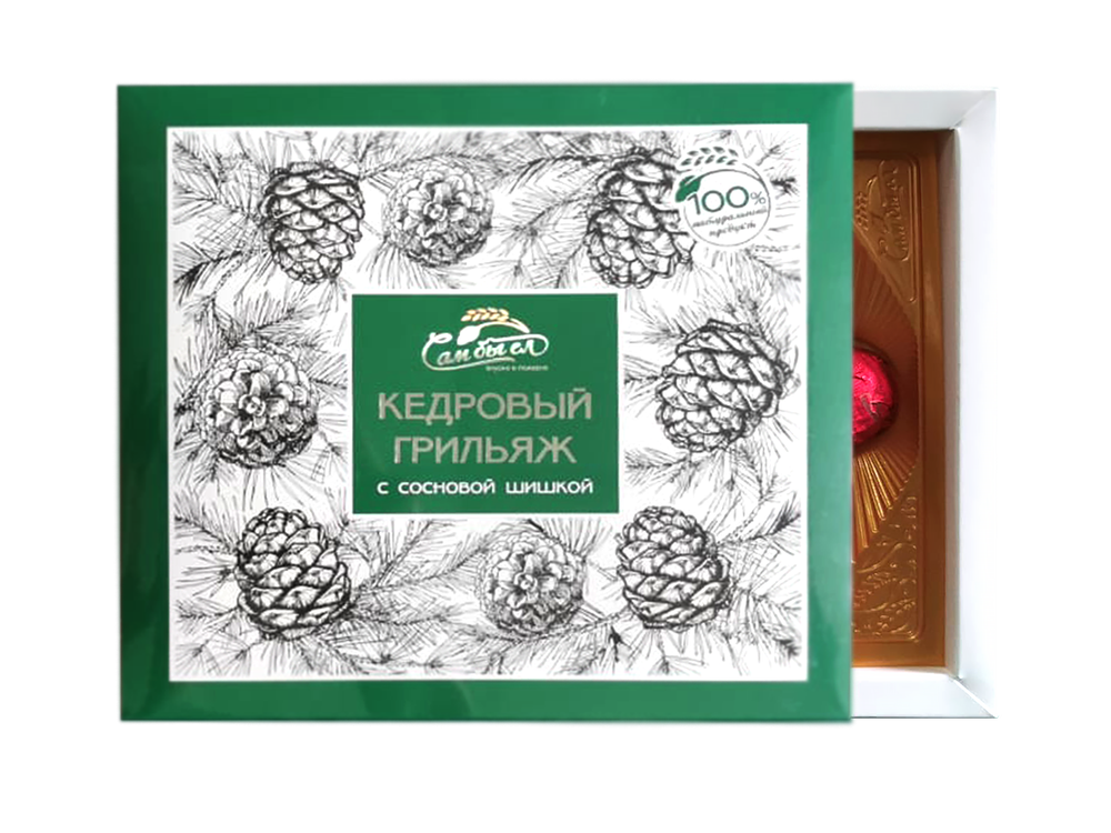 кедровый грильяж с сосновой шишкой