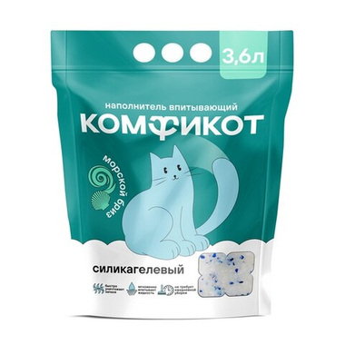 Наполнитель Комфикот Морской бриз силикагель для кошек 3,6 л