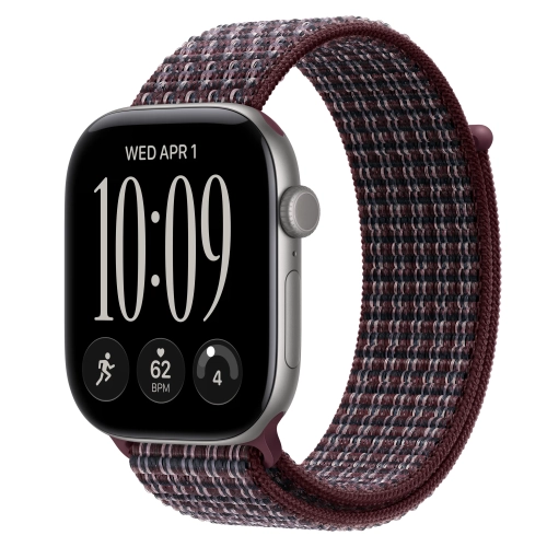 Умные часы Apple Watch Series 12 GPS, 46mm, Space Gray Aluminum Case with Burgundy Plaid Sport Loop