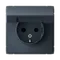 Розетка с крышкой Systeme Electric ArtGallery Грифель GAL000746