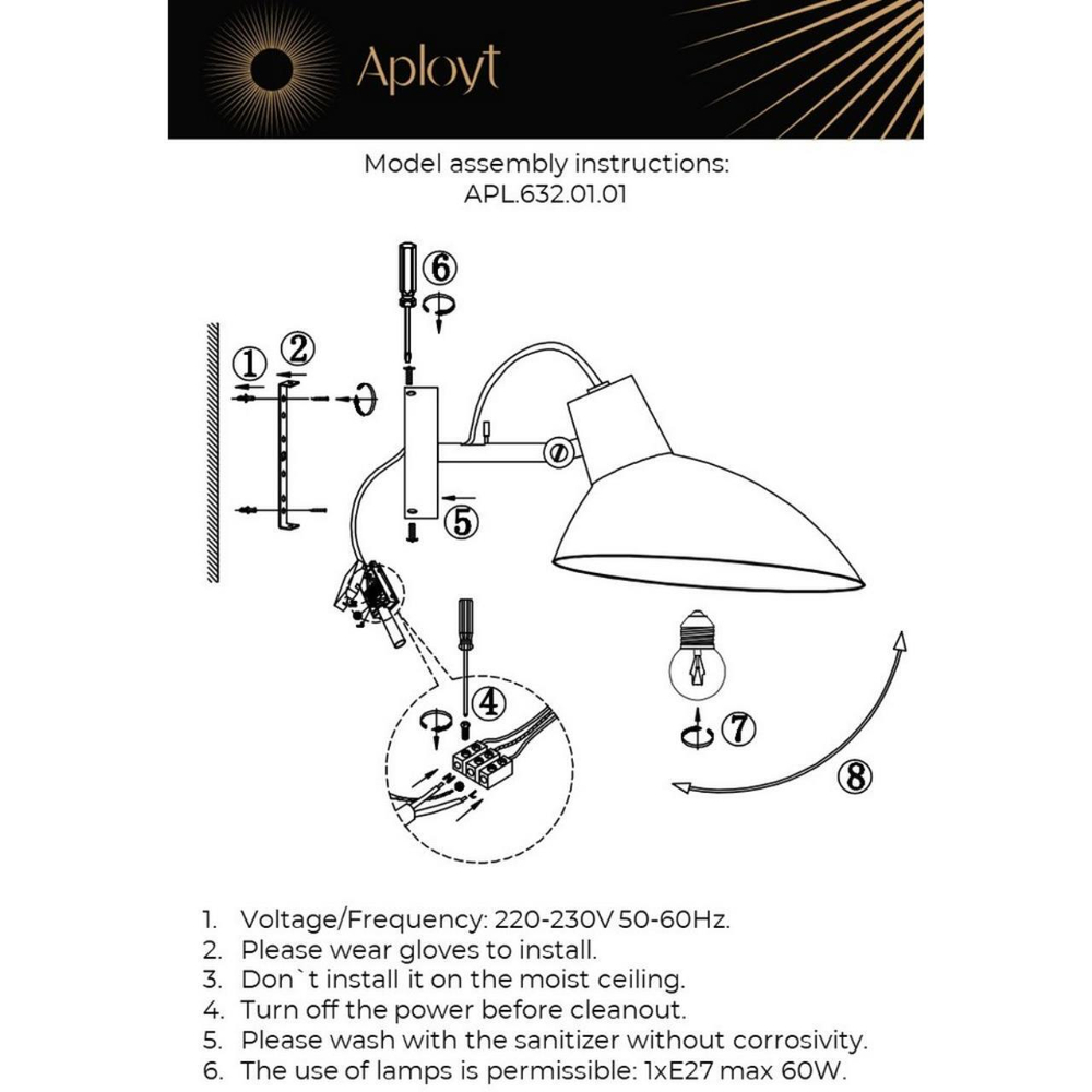 Настенный светильник Aployt Klarka APL.632.01.01