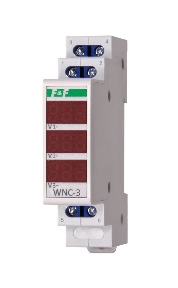 Указатель напряжения (вольтметр) WNC-3 3х-фазн., диап.изм. 80-500В DIN F&amp;F