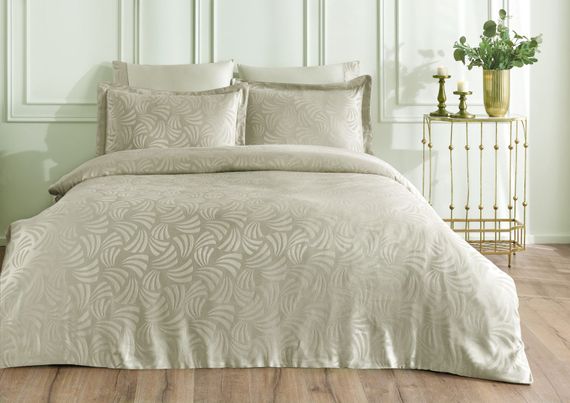 Постельное белье PALM зелёный жаккард deluxe TIVOLYO HOME