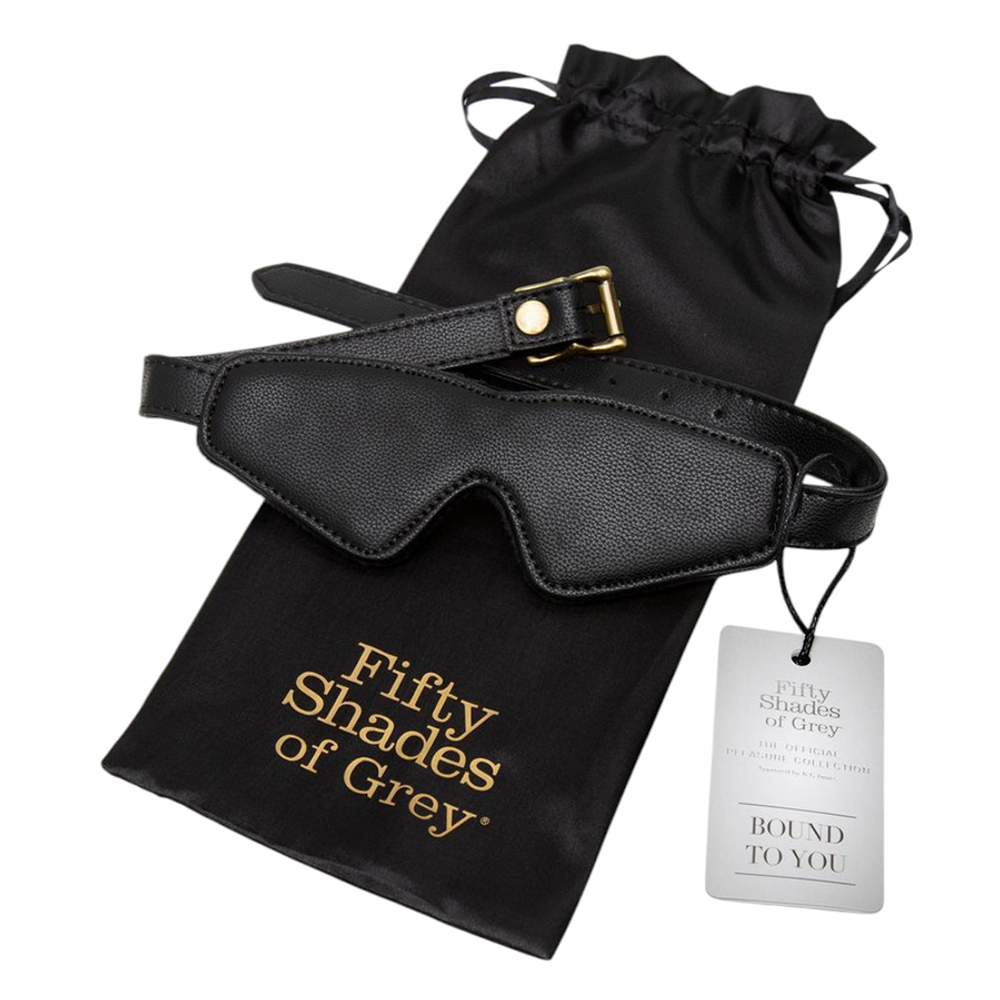 Черная маска на глаза Fifty Shades of Grey Bound to You Faux Leather Blindfold