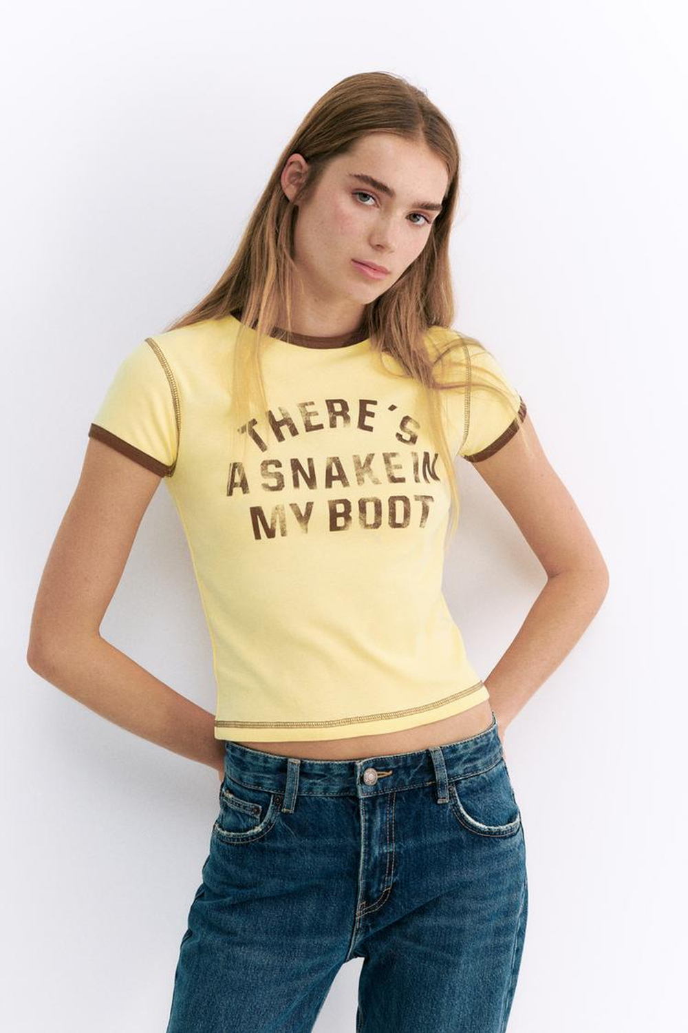 PULL&BEAR Футболка с принтом из мультфильма «История игрушек», желтый
