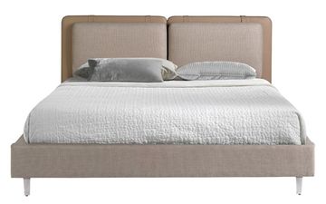 Кровать 7154/GC2220 Angel Cerda из экокожи цвета норки и серой ткани