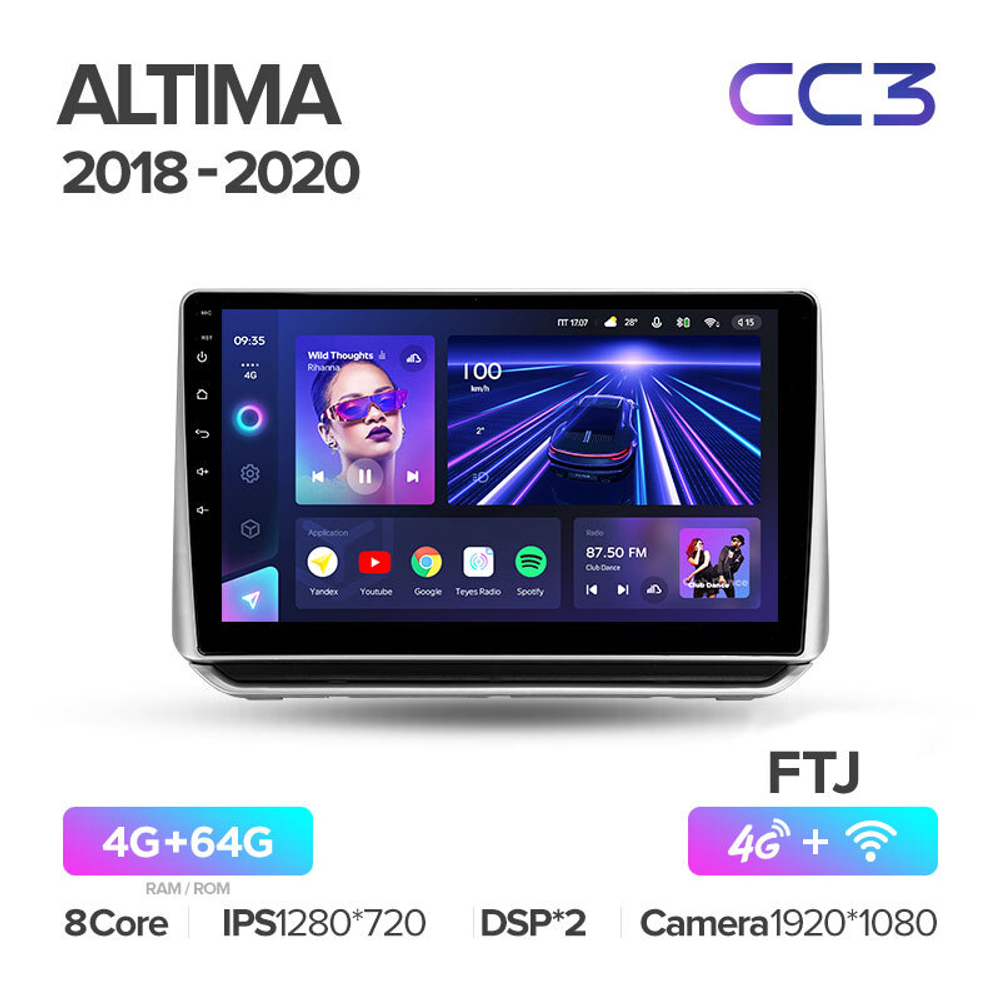 Teyes CC2 Plus 9" для Nissan Altima 2018-2020