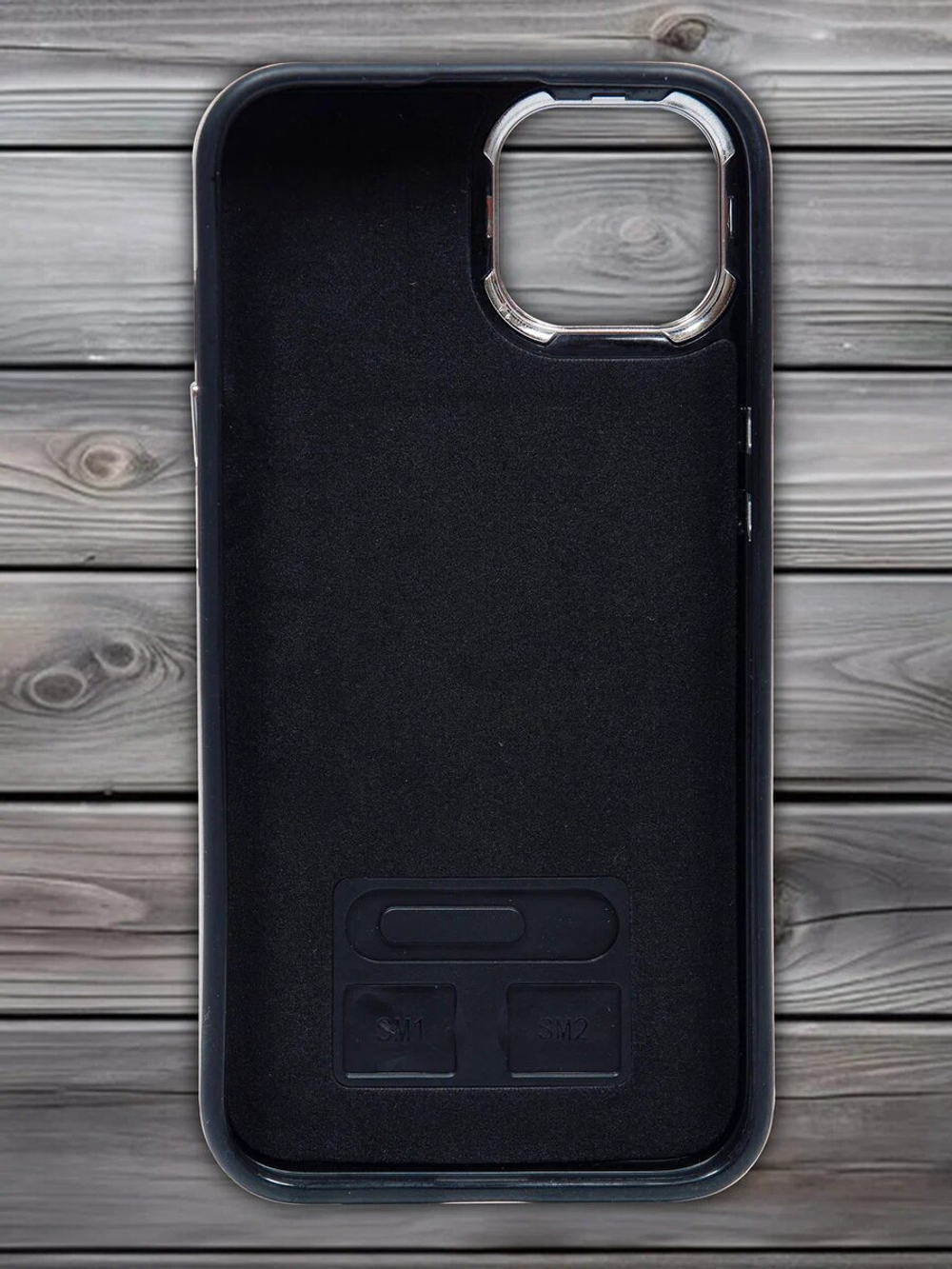 Business style чехол из кожи для IPHONE 14 / 13 с кольцом-подставкой и бархатной подкладкой