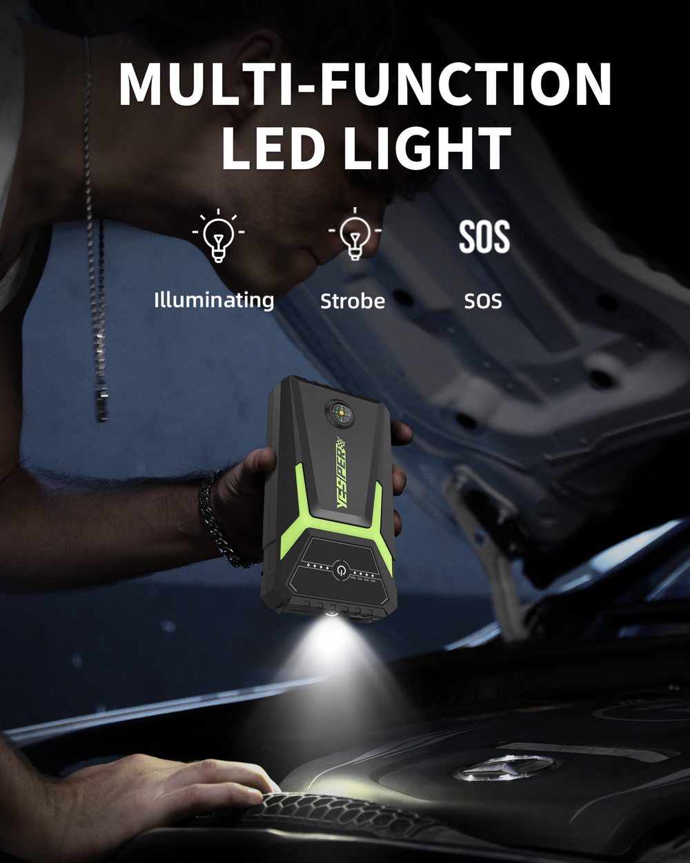 Устройство пусковое портативное бустер 8000 mAh 29.6 Wh 1500A Model: Armor mini 3