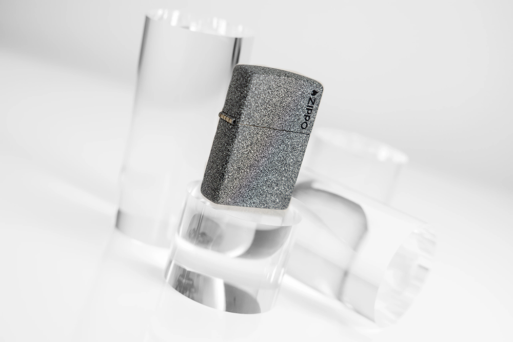 Зажигалка ZIPPO Logo с покрытием Iron Stone, латунь/сталь, серая, матовая, 38x13x57 мм, шт