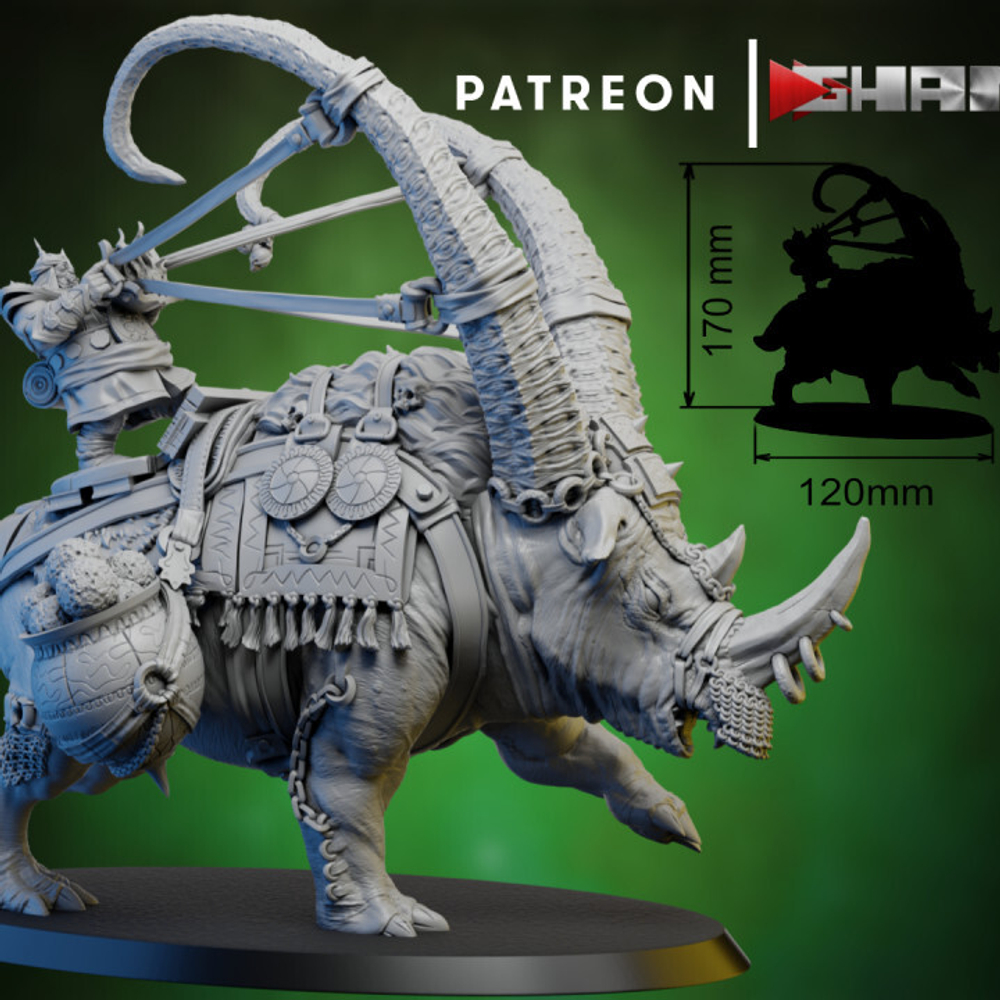 Grand Alliance Destruction Ogor Mawtribes Ogre Kingdoms Огр метатель на рогатом носороге миниатюра для dnd, днд, pathfinder, фентези, Настольная игра, НРИ, Варгейм, РПГ