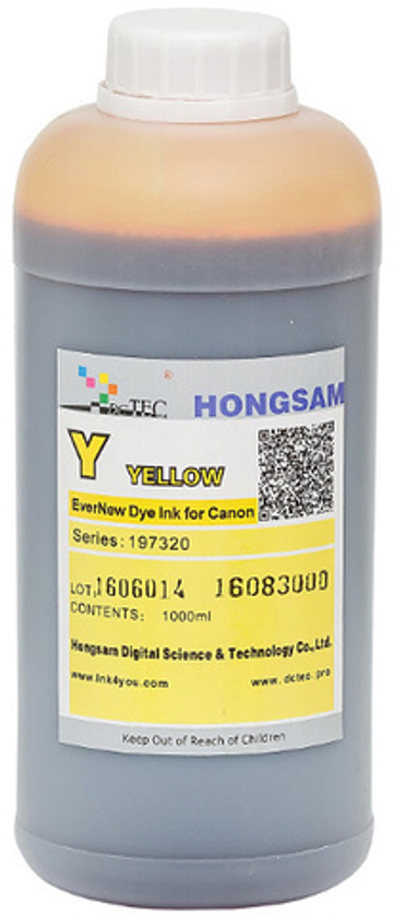 Чернила DCTec — HONGSAM водорастворимые для Canon iPF500, iPF605, iPF750 серия: 197320 Желтый 1000мл.