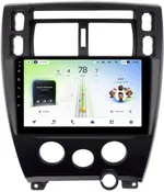 Магнитола для Hyundai Tucson 1 2004-2009 (рамка черная) - Teyes CC4L-DTS монитор 10.1" IPS, Android 14, Быстрая, Snapdragon 662, CarPlay, 4G SIM-слот