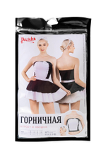 Верхняя часть костюма «Горничная», Pecado BDSM, корсет, головной убор, черно-белый, 46