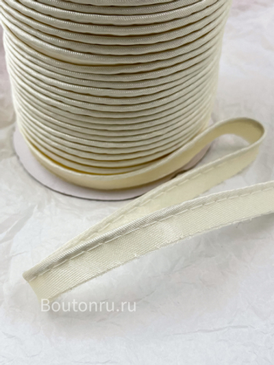 Кант декоративный 1 см бежевый атласный