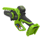 Цепная мини-пила аккумуляторная Greenworks CS2410A, 24V, 10см, бесщёточная, с автоматической смазкой цепи, c 1хАКБ 4Ач и ЗУ (CS2410AUB)
