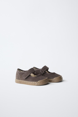 ZARA КОЖАНЫЕ BAREFOOT-КРОССОВКИ, ШОКОЛАДНЫЙ