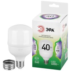 Лампа светодиодная ЭРА GREEN LINE LED POWER T80-40W-865-E27/E40 GL 40Вт колокол холодный свет Е27/Е40 | Лампы cветодиодные POWER
