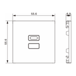 Накладка для розеток USB, матовый карбон, серия A07