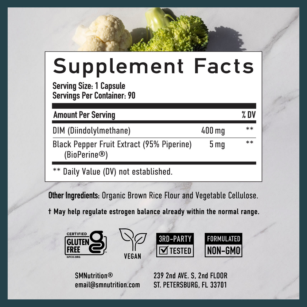 SMNutrition, DIM, 400 мг, 90 капсул