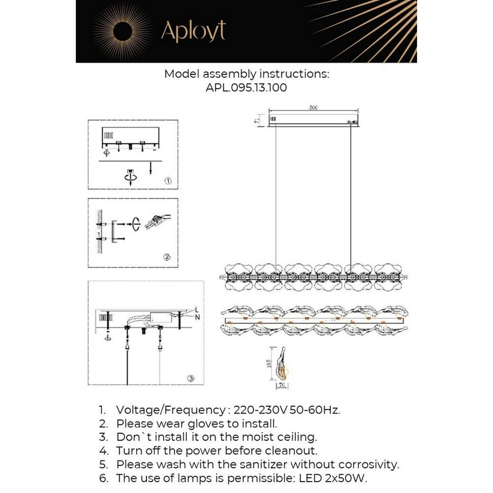 Подвесной светильник Aployt Fifi APL.095.13.100
