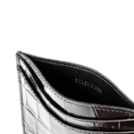 Balenciaga Hourglass Embossed Cow Leather Card Holder Card Holder Women"s Black