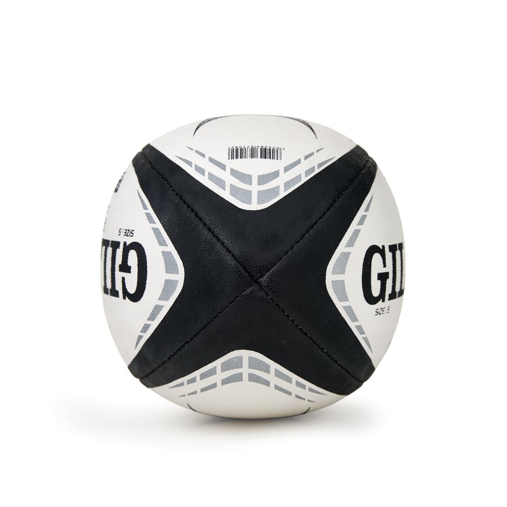 Мяч для регби GILBERT G-TR4000, 42097705, р.5, резина, ручная сшивка, бело-черно-серый