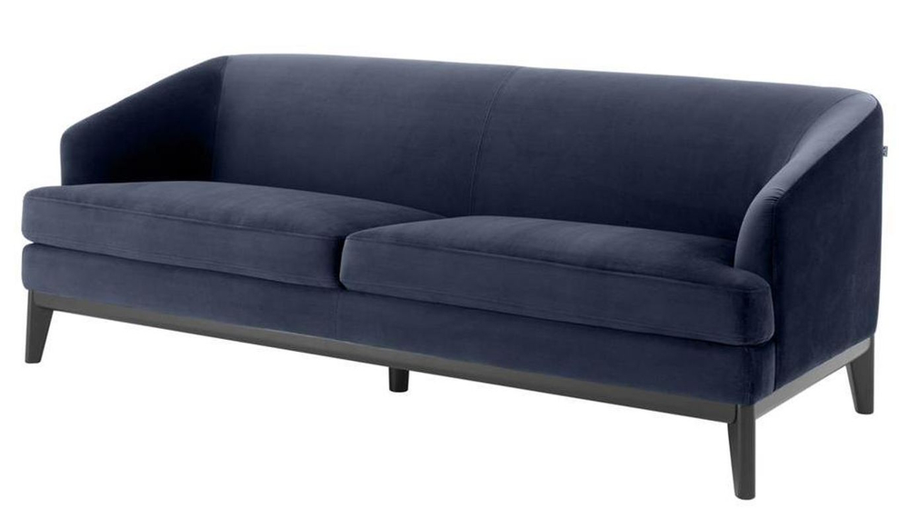 Диван Monterey, отделка черного цвета, глубокий синий велюр savona CHAIRS AND SOFAS