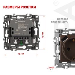 Розетка ЭРА Серия 12 12-4108-13 2P+E 16A-250В со шторками с USB type-A+C 5В-3А бронза | Эра 12