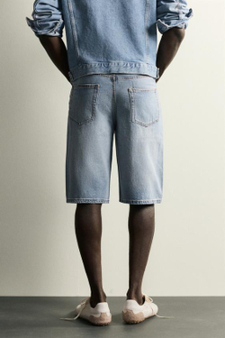 ZARA ДЖИНСОВЫЕ ШОРТЫ LOOSE FIT, ВЫЦВЕТШИЙ СИНИЙ