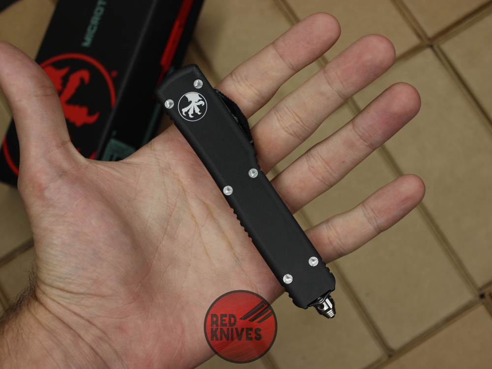 Нож Microtech Ultratech T/E - черная рукоять, танто клинок сатин + запчасти RK-387