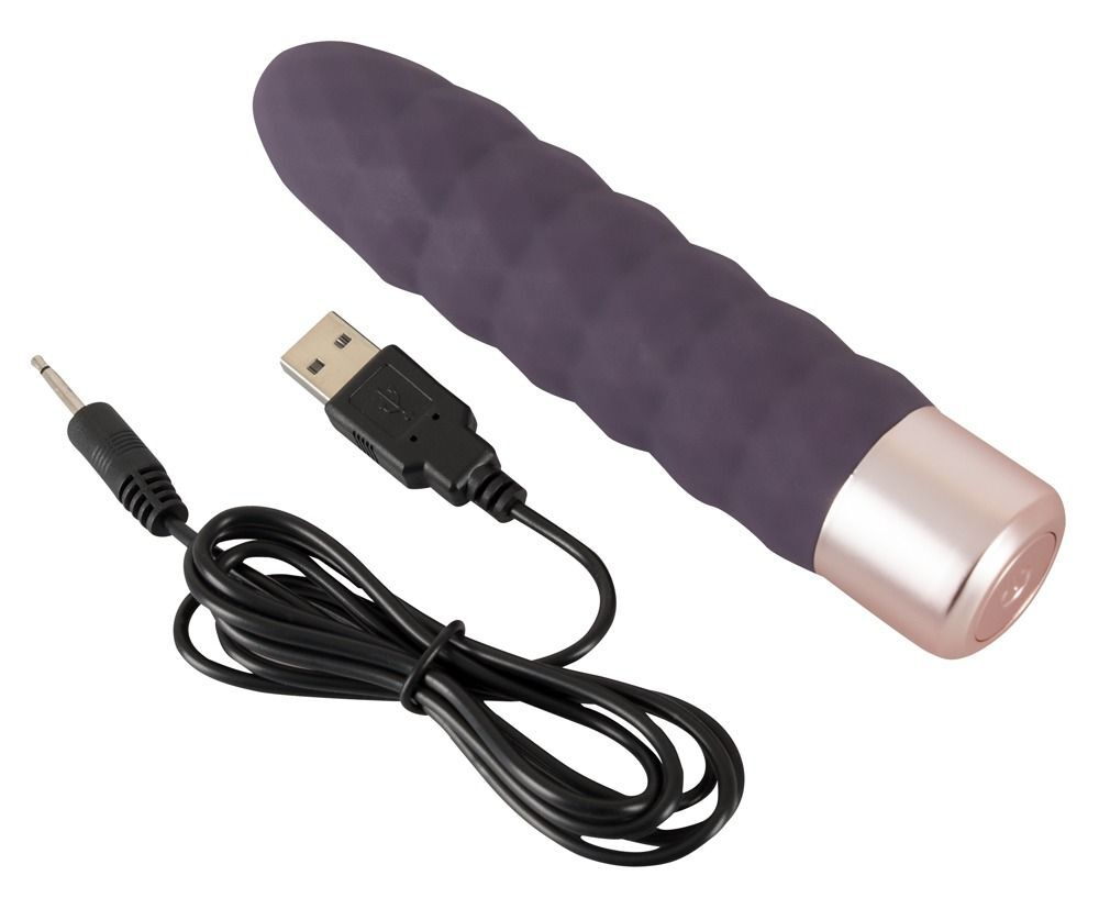 Фиолетовый мини-вибратор Elegant Diamond Vibe - 15 см. (Цвет: фиолетовый)