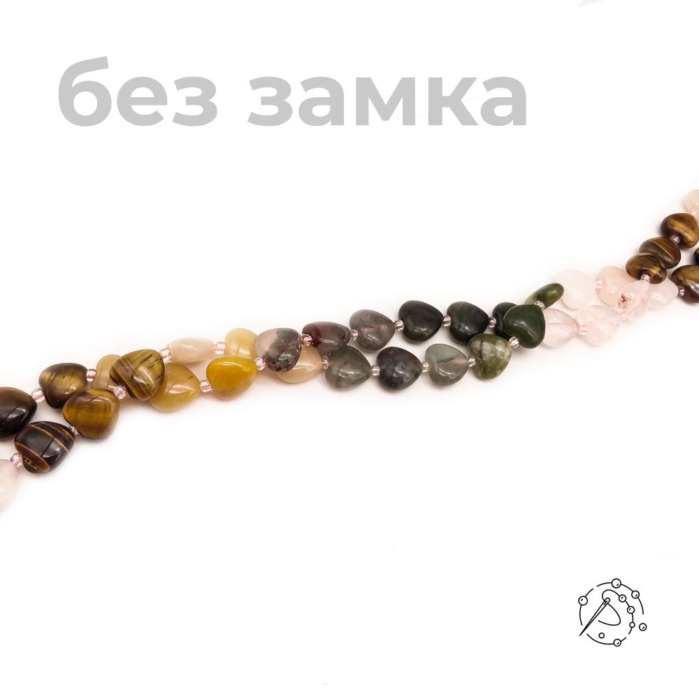 Нить бусин микс