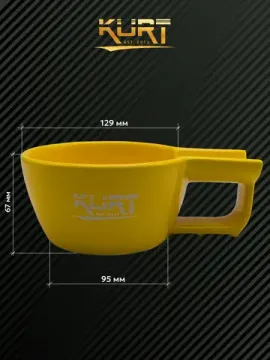 Керамическая чаша для бритья с ручкой KURT, цвет желтый, K_40056/Yellow, 178*126*68мм, 300мл
