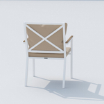 Обеденная группа Ideal Patio  ТЕЛЛА ФЕСТА плюс каркас белый, стол тик 220, ткань бежевая