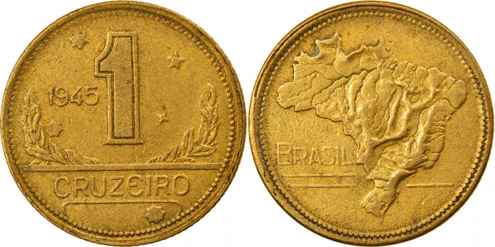 Бразилия 1 крузейро, 1942 - 1956 Карта XF