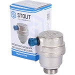 Воздухоотводчик автоматический STOUT - 1/2" (НР, PN10, Tmax 110°C, воздухоотвод сбоку)
