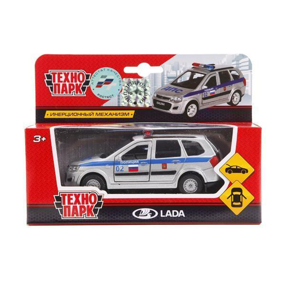 Модель ин. мет. "Lada Kalina Cross. Полиция" 12см, открыв. двери, коробка SB-16-46-P-WB (Технопарк)