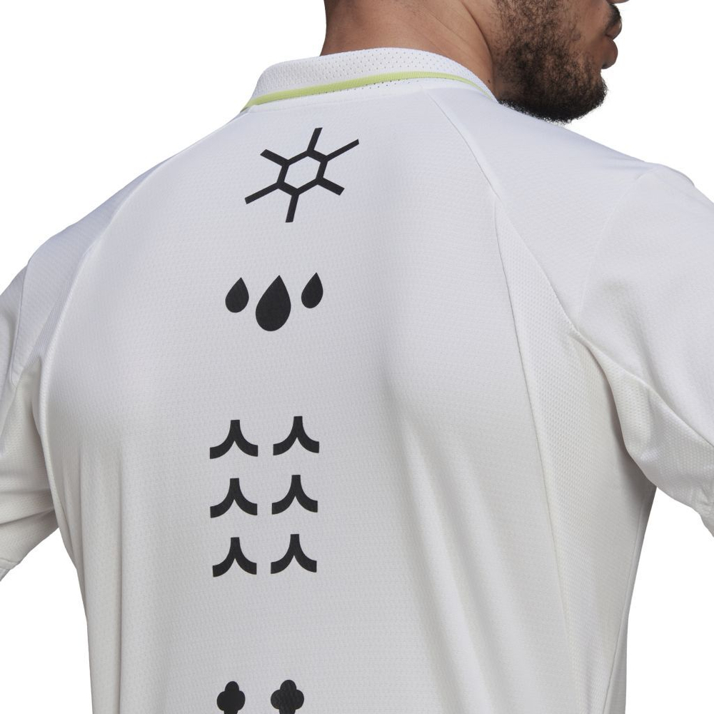 Мужское теннисное поло Adidas Paris Heat.Rdy Tennis Freelift Polo M - white/pulse lime