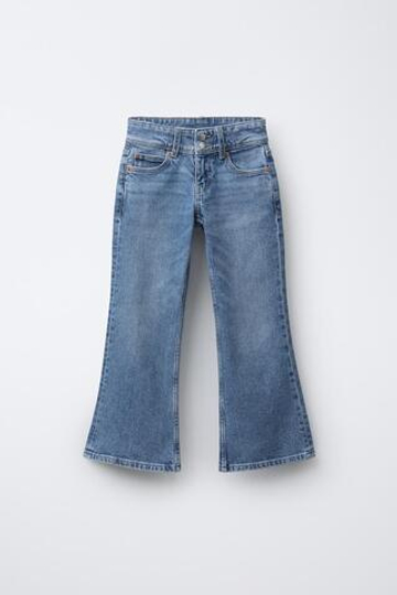 ZARA ДЖИНСЫ FLARE С ДВОЙНОЙ ПУГОВИЦЕЙ, СИНИЙ