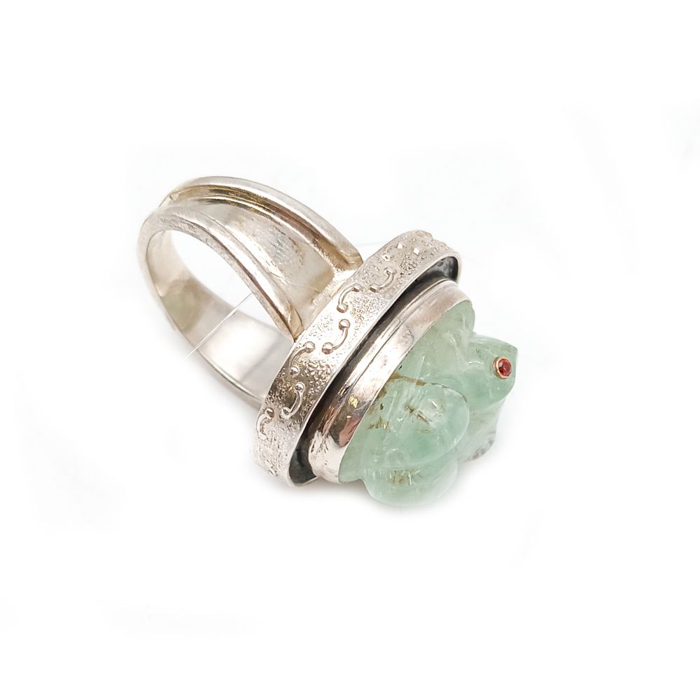Кольцо с бериллом, серебро 925 проба, 18,5 р-р.