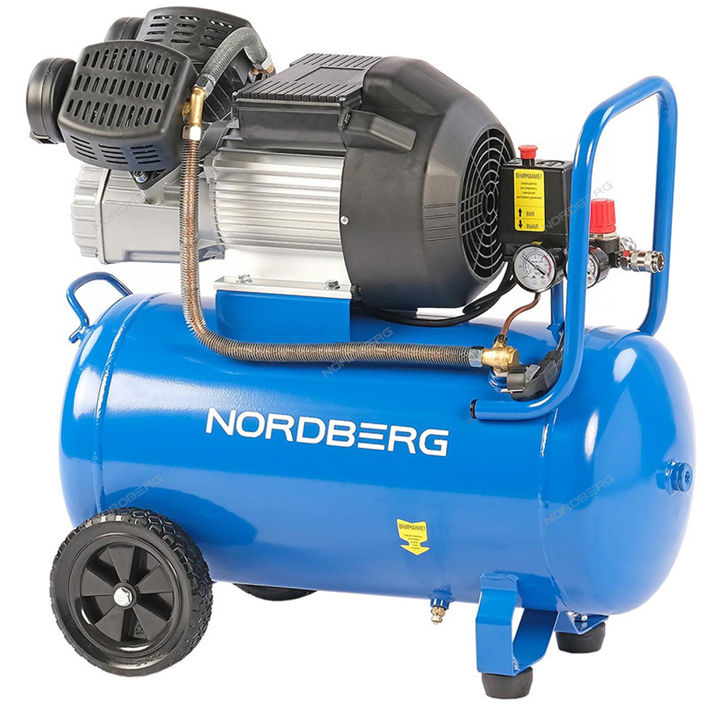 NORDBERG (NCE50/360V) Компрессор поршневой V-образный 220 В, ресивер 50 л, 360 л/мин