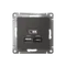 Розетка с USB A+C Systeme Electric AtlasDesign Базальт ATN001439
