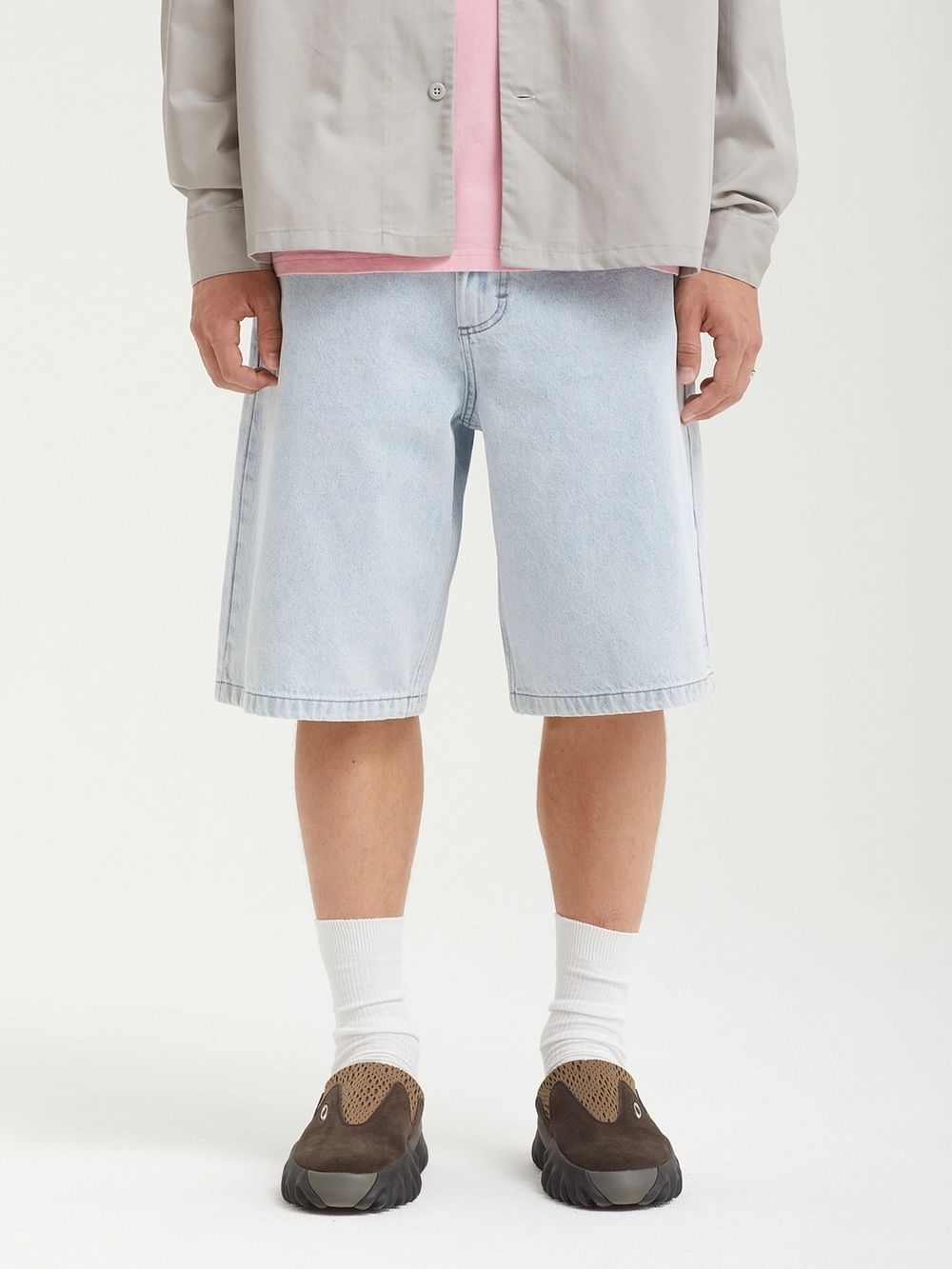 Шорты Октябрь Og Logo Baggy "Blue Heavy Stone Bleached"