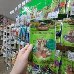 Деревенские лакомства для мини пород кальциевая косточка курица 55 г