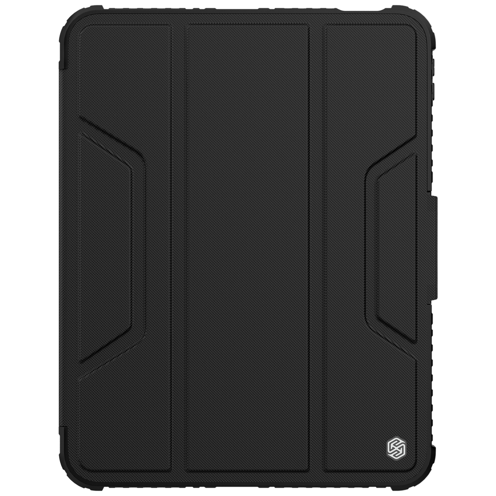 Чехол книжка черного цвета от Nillkin для iPad 10.9 с 2022- года и iPad 11 (A16) с 2025-, серия Bumper Pro, с защитной шторкой для камеры