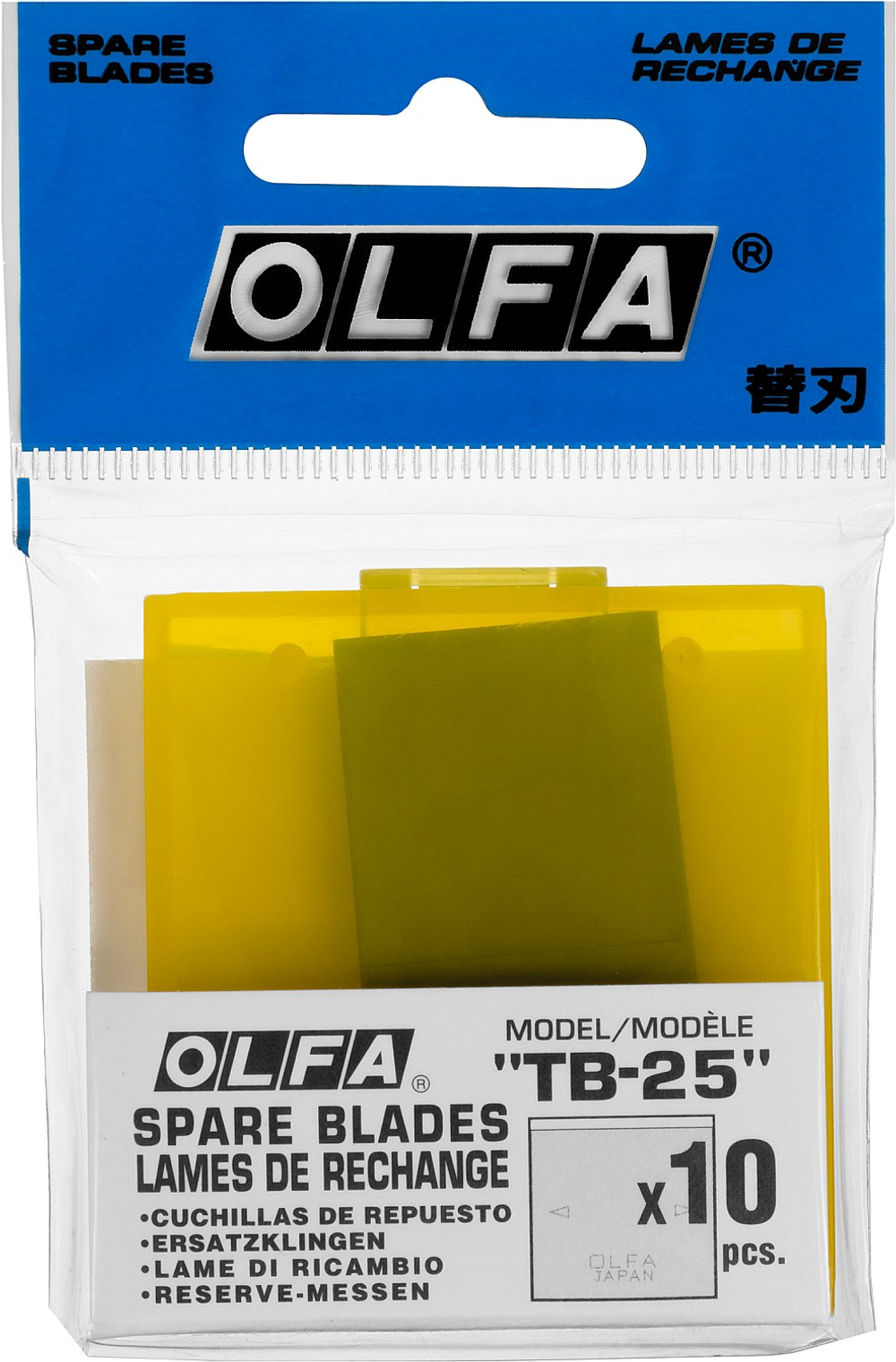 OL-TB-25 Лезвия для скребка TB-25, с 3-мя типами режущей кромки, 25 мм